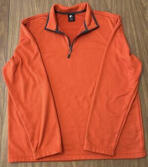 Starter 1/4-Zip Pullover, Orange with dark gray trim - L